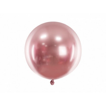 Folinis blizgus balionas 60 cm skersmens rausvas
